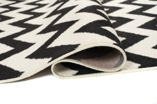 Vloerkleed Dream Zwart Creme Geometrisch Zigzag
