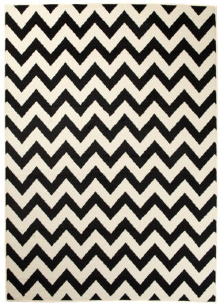 Vloerkleed Dream Zwart Creme Geometrisch Zigzag