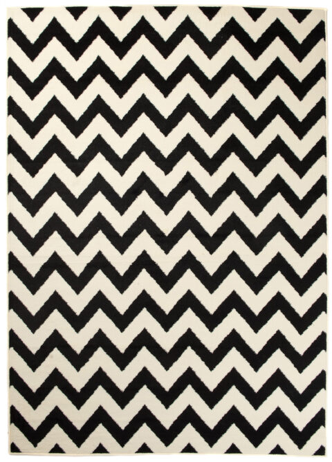 Vloerkleed Dream Zwart Creme Geometrisch Zigzag