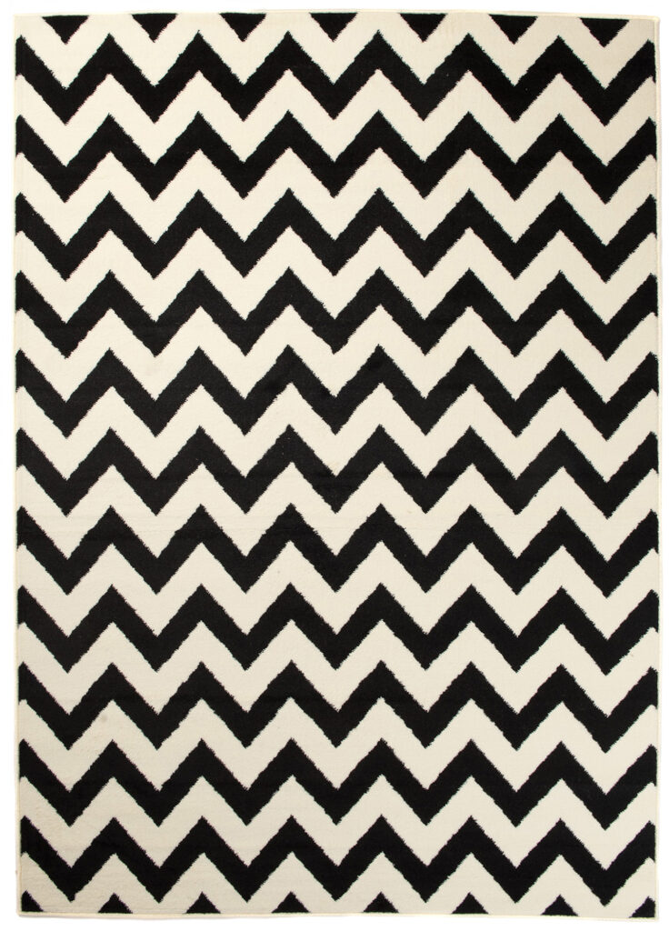 Vloerkleed Dream Zwart Creme Geometrisch Zigzag