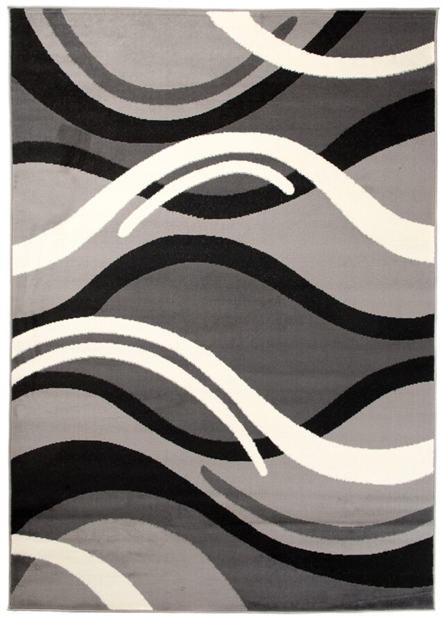 Vloerkleed Dream Donker Grijs Creme Geometrisch Golven
