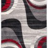 Vloerkleed Dream Modern Licht Grijs Rood Golven
