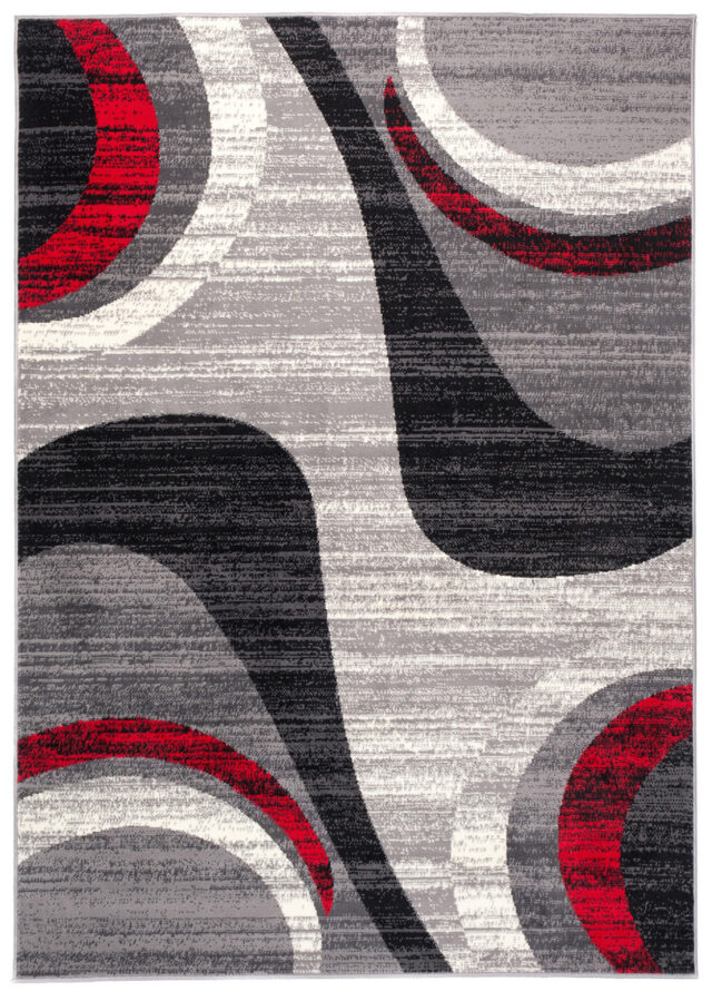 Vloerkleed Dream Modern Licht Grijs Rood Golven