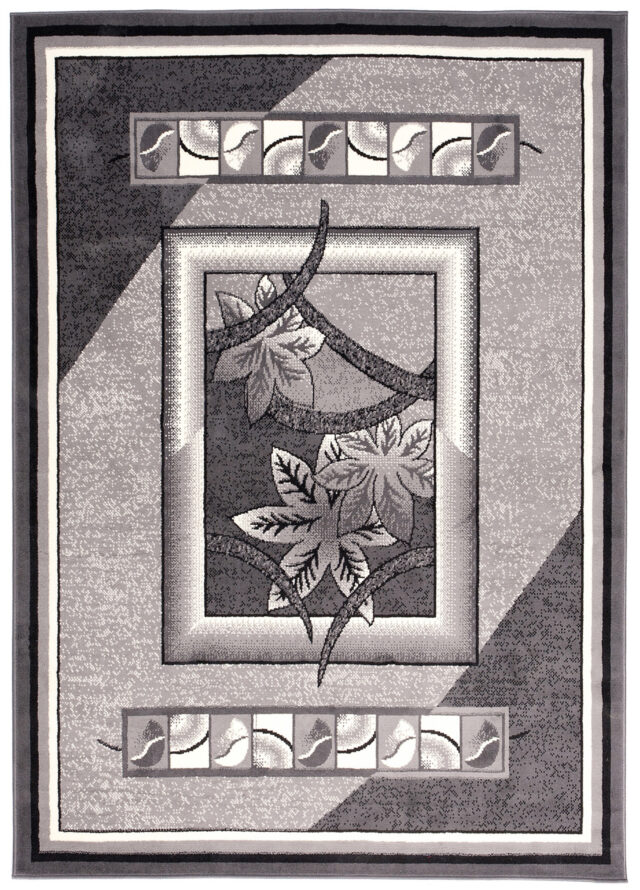 Vloerkleed Dream Grijs Geometrisch Bloemen Frame