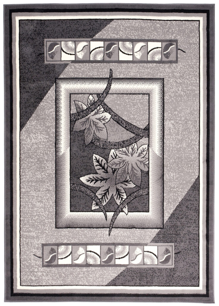 Vloerkleed Dream Grijs Geometrisch Bloemen Frame