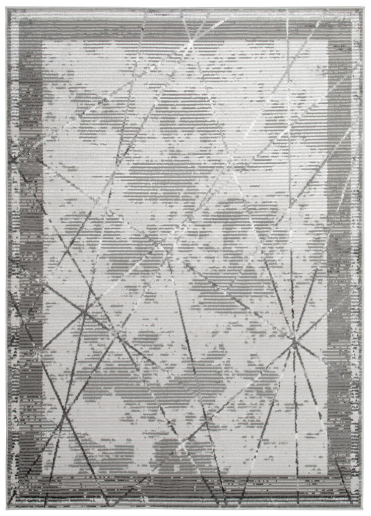 Vloerkleed Crystal Grijs Frame Geometrisch 3D Effect