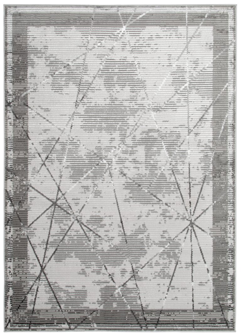 Vloerkleed Crystal Grijs Frame Geometrisch 3D Effect
