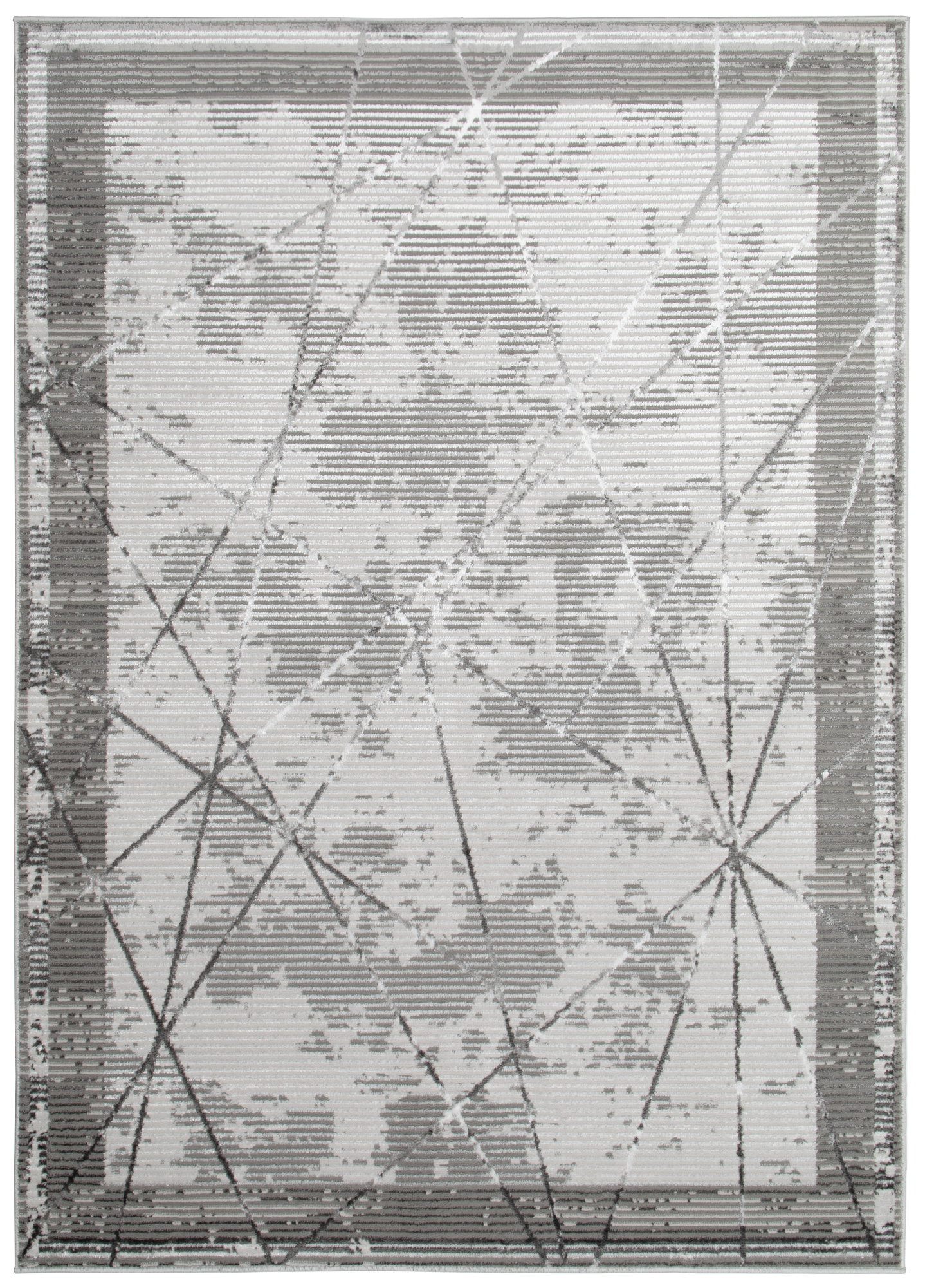 Vloerkleed Crystal Grijs Frame Geometrisch 3D Effect