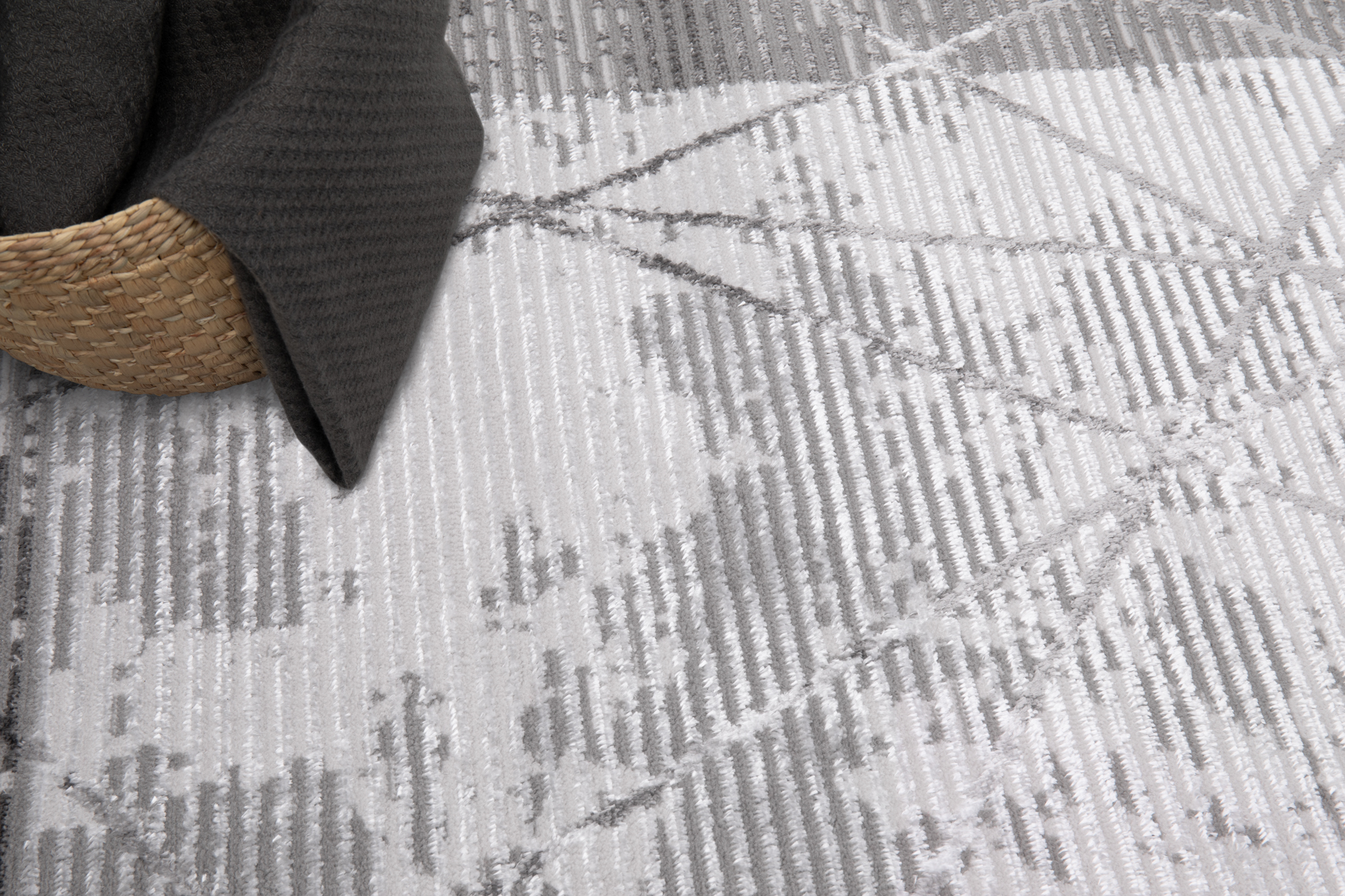 Vloerkleed Crystal Grijs Frame Geometrisch 3D Effect