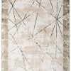 Vloerkleed Crystal Groen Beige Frame Geometrisch 3D Effect