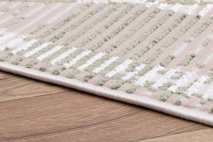 Vloerkleed Crystal Groen Beige Frame Geometrisch 3D Effect