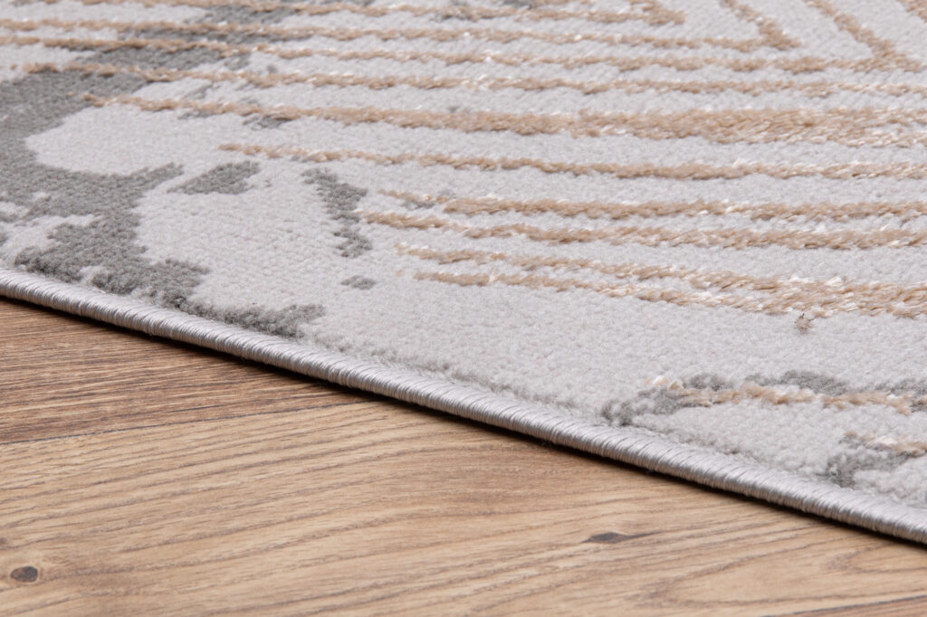Vloerkleed Crystal Bruin Donkergrijze Bladeren 3D Effect
