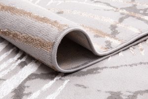 Vloerkleed Crystal Bruin Donkergrijze Bladeren 3D Effect