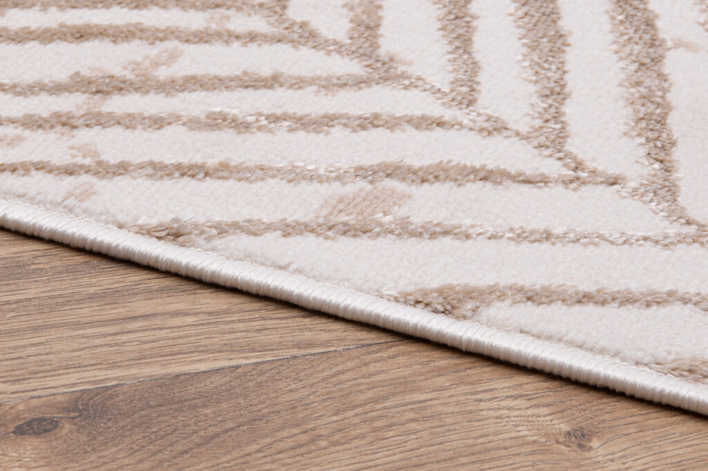 Vloerkleed Crystal Groen Goud Crème Bladeren 3D Effect