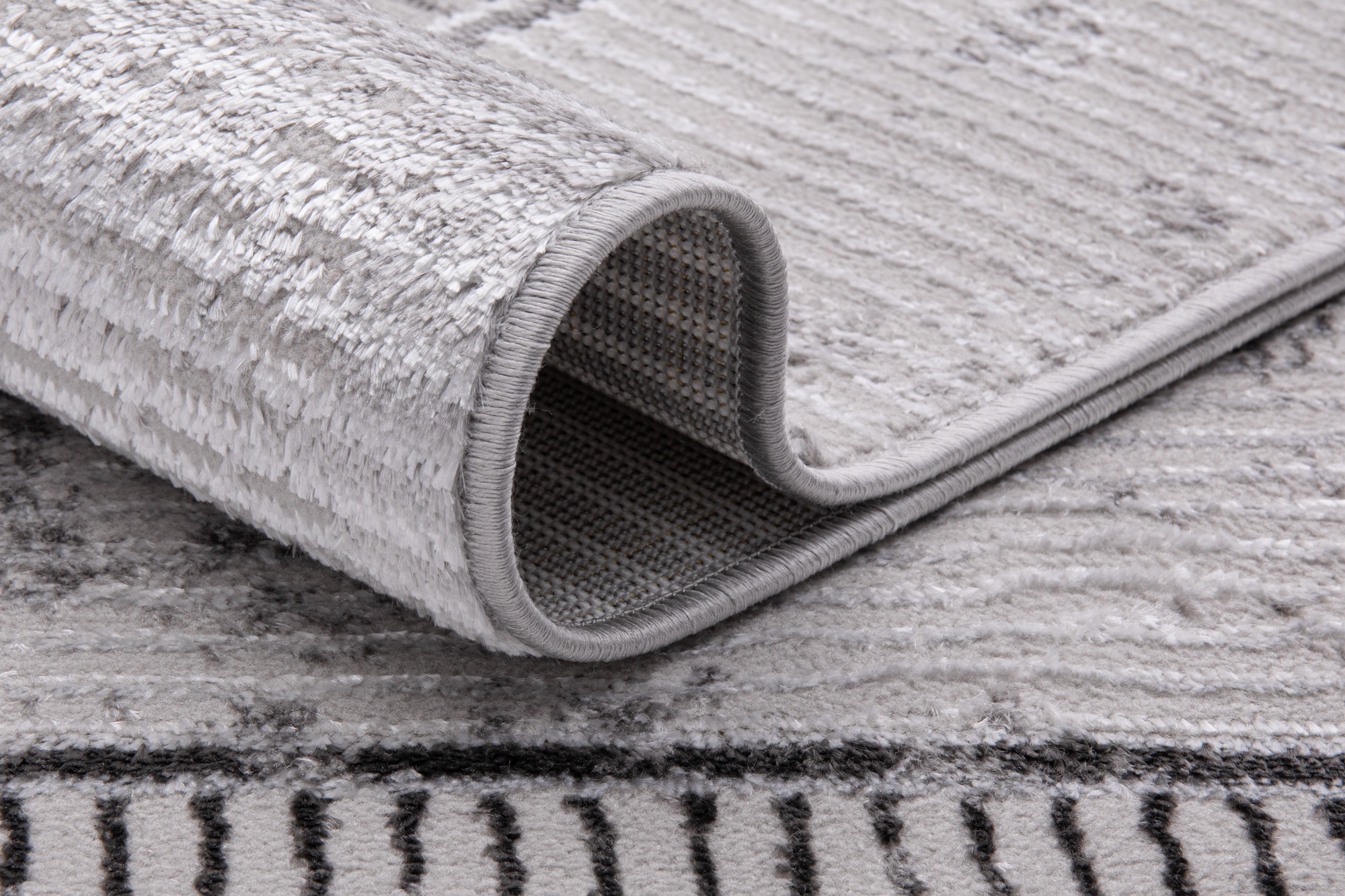 Vloerkleed Crystal Grijs Frame Gevlekt 3D Effect