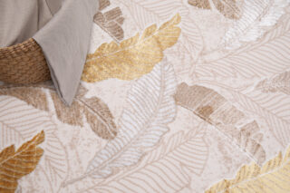 Vloerkleed Crystal Gold Bruin Beige Bladeren 3D Effect