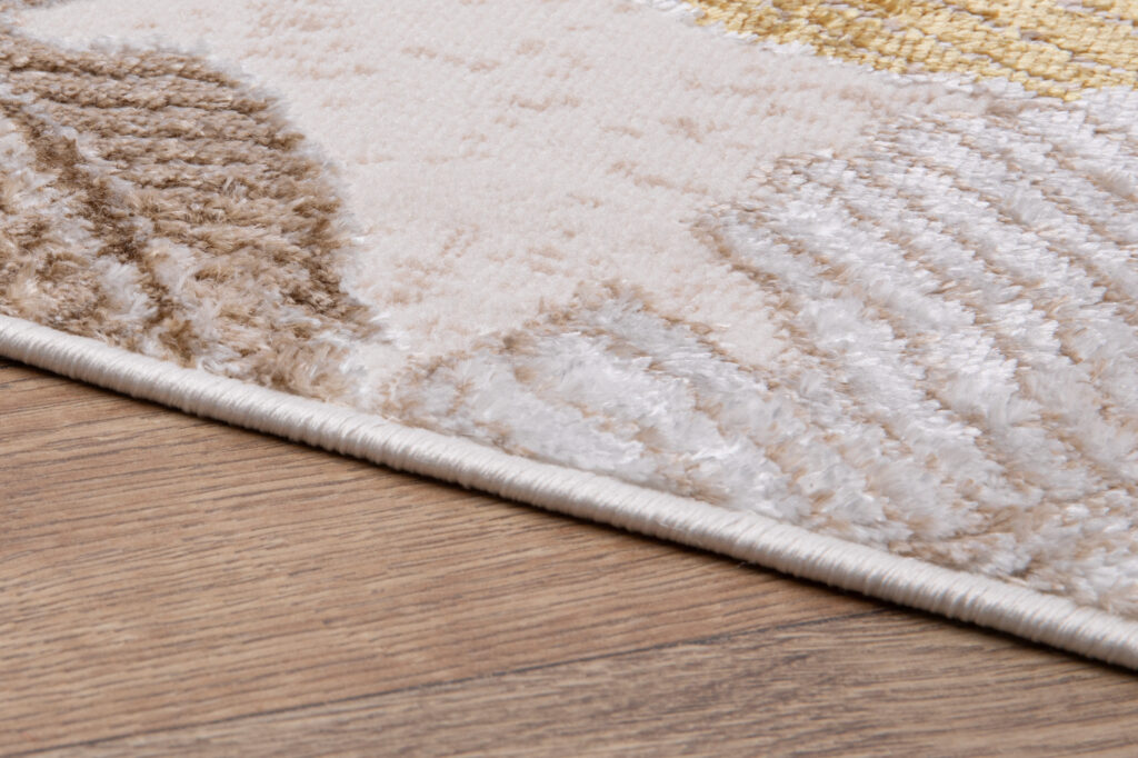 Vloerkleed Crystal Gold Bruin Beige Bladeren 3D Effect