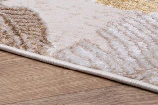 Vloerkleed Crystal Gold Bruin Beige Bladeren 3D Effect