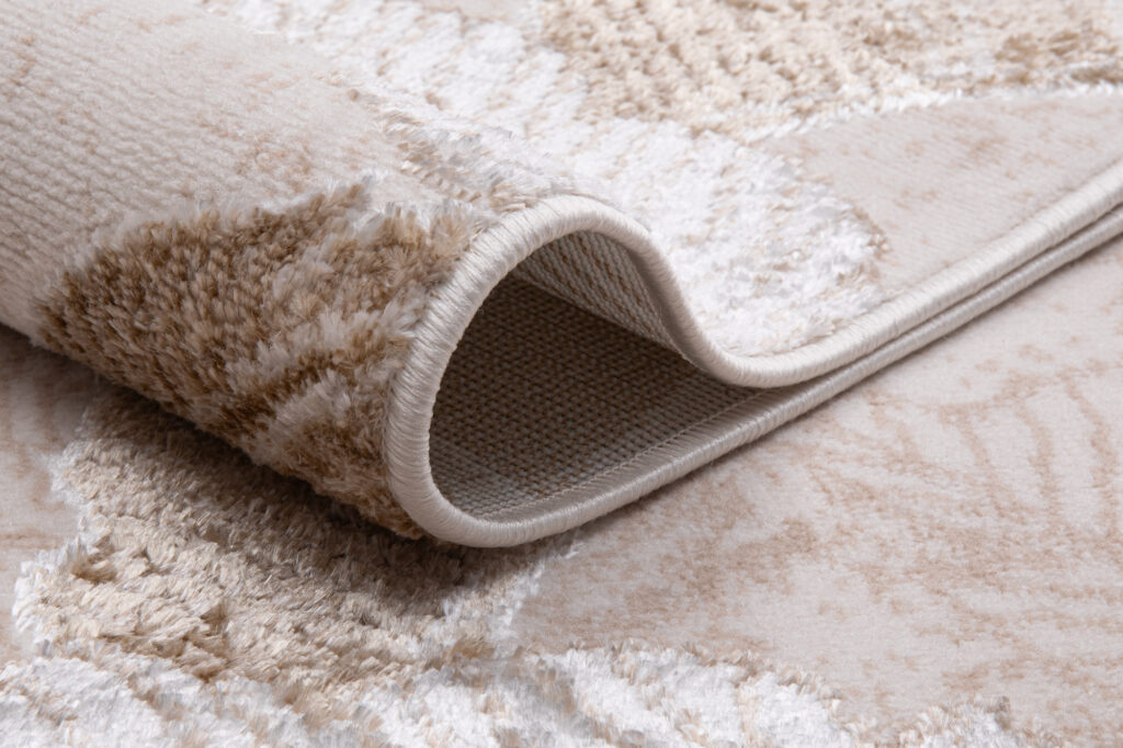 Vloerkleed Crystal Gold Bruin Beige Bladeren 3D Effect
