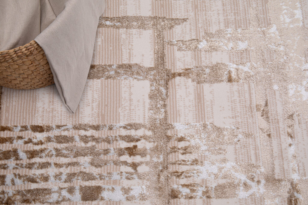 Vloerkleed Crystal Beige Bruin Abstract 3D Effect