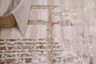 Vloerkleed Crystal Beige Bruin Abstract 3D Effect
