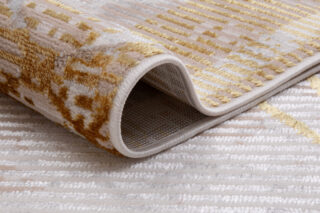 Vloerkleed Crystal Gold Beige Frame Geometrisch 3D Effect