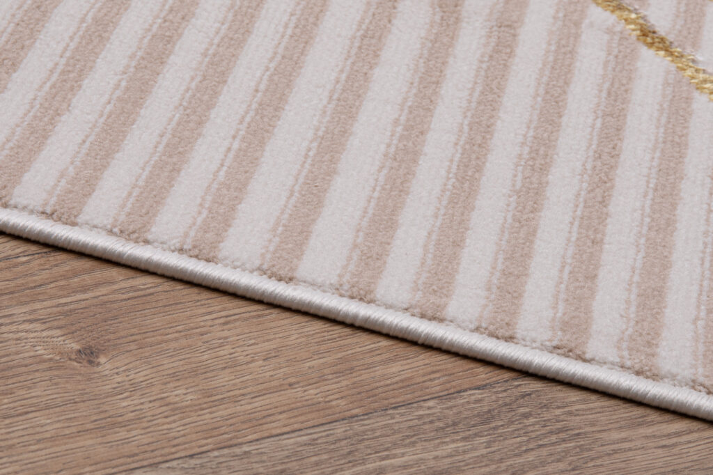 Vloerkleed Crystal Gold Beige ZigZag Geometrisch 3D Effect