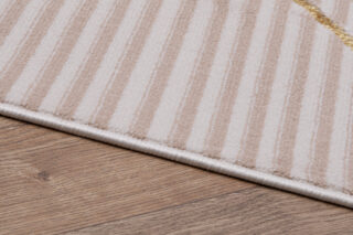 Vloerkleed Crystal Gold Beige ZigZag Geometrisch 3D Effect