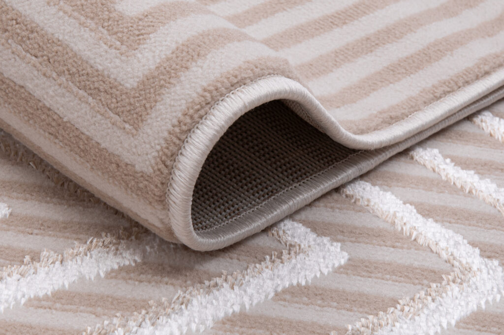 Vloerkleed Crystal Groen Beige ZigZag Geometrisch 3D Effect