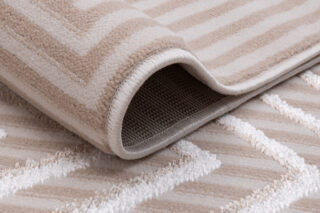 Vloerkleed Crystal Groen Beige ZigZag Geometrisch 3D Effect