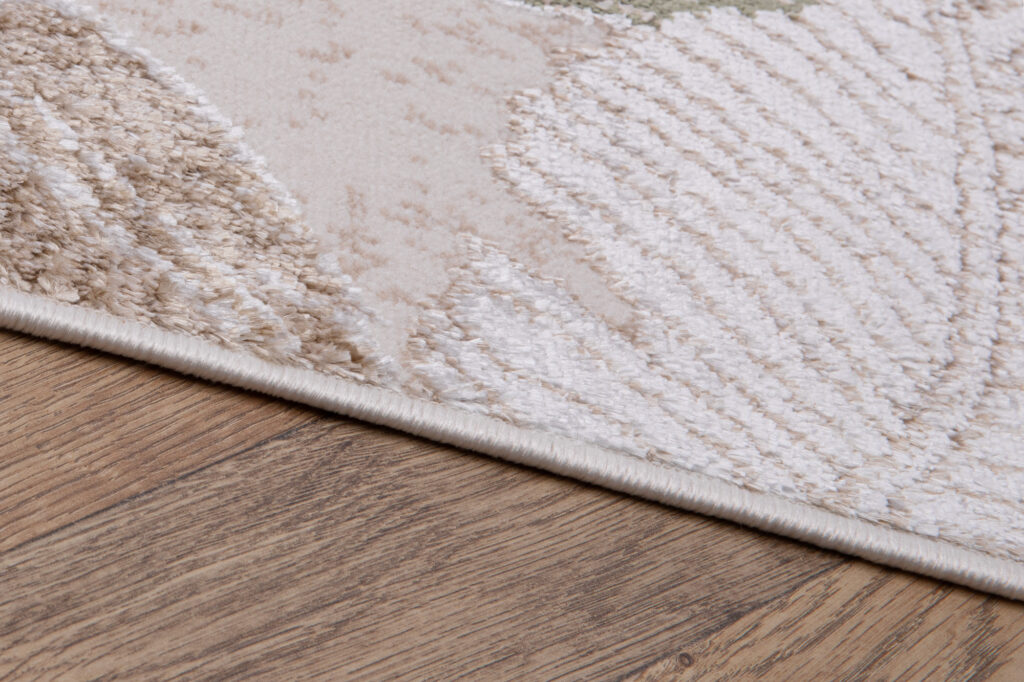 Vloerkleed Crystal Groen Bruin Beige Bladeren 3D Effect