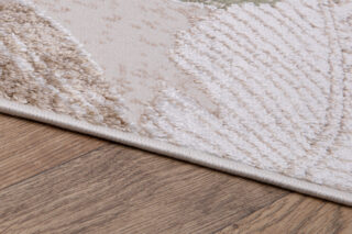 Vloerkleed Crystal Groen Bruin Beige Bladeren 3D Effect