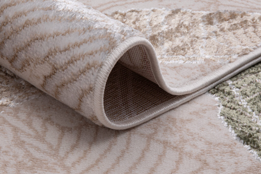 Vloerkleed Crystal Groen Bruin Beige Bladeren 3D Effect