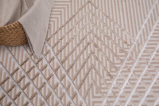 Vloerkleed Crystal Beige Bruin Zigzag Geometrisch 3D Effect