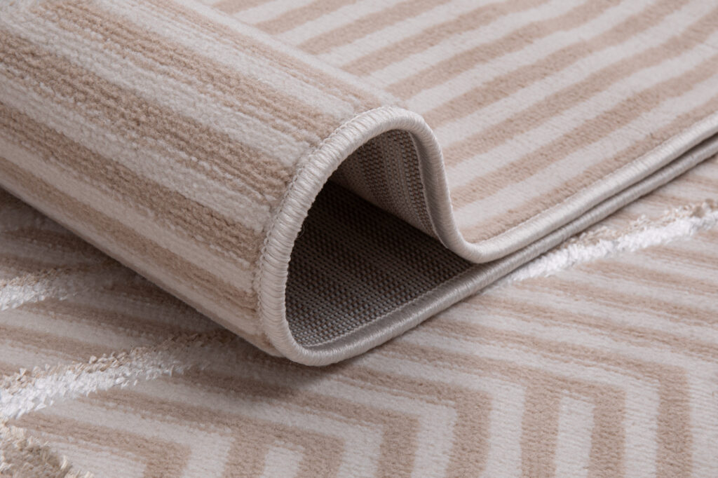Vloerkleed Crystal Beige Bruin Zigzag Geometrisch 3D Effect