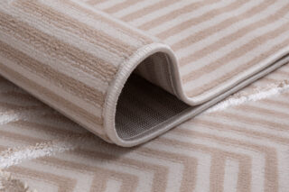 Vloerkleed Crystal Beige Bruin Zigzag Geometrisch 3D Effect