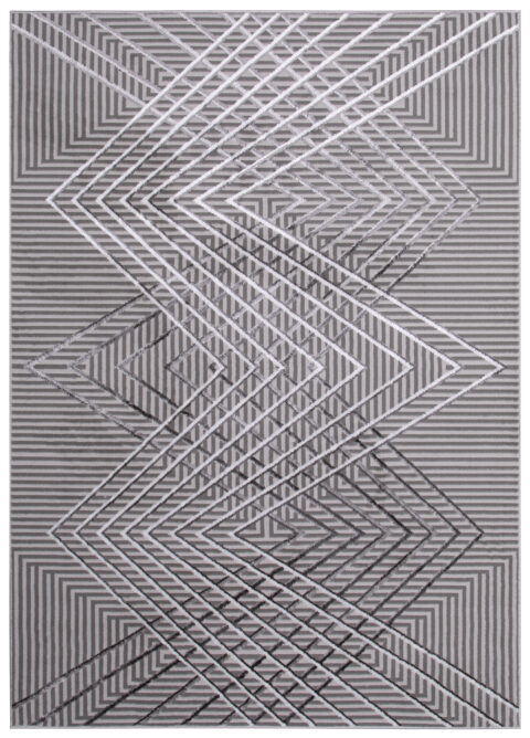 Vloerkleed Crystal Grijs ZigZag Geometrisch 3D Effect