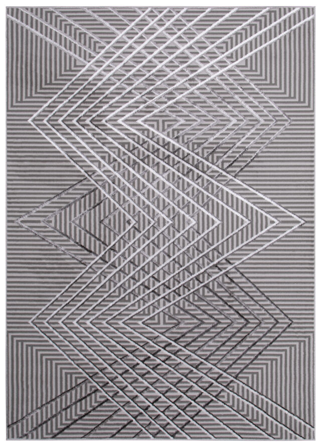 Vloerkleed Crystal Grijs ZigZag Geometrisch 3D Effect