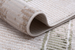 Vloerkleed Crystal Groen Beige Frame Gevlekt 3D Effect