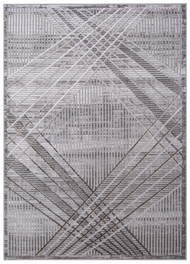 Vloerkleed Crystal Lichtgrijs Beige Geometrisch 3D Effect