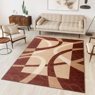 Vloerkleed Dream Bruin Beige Frame Lijnen