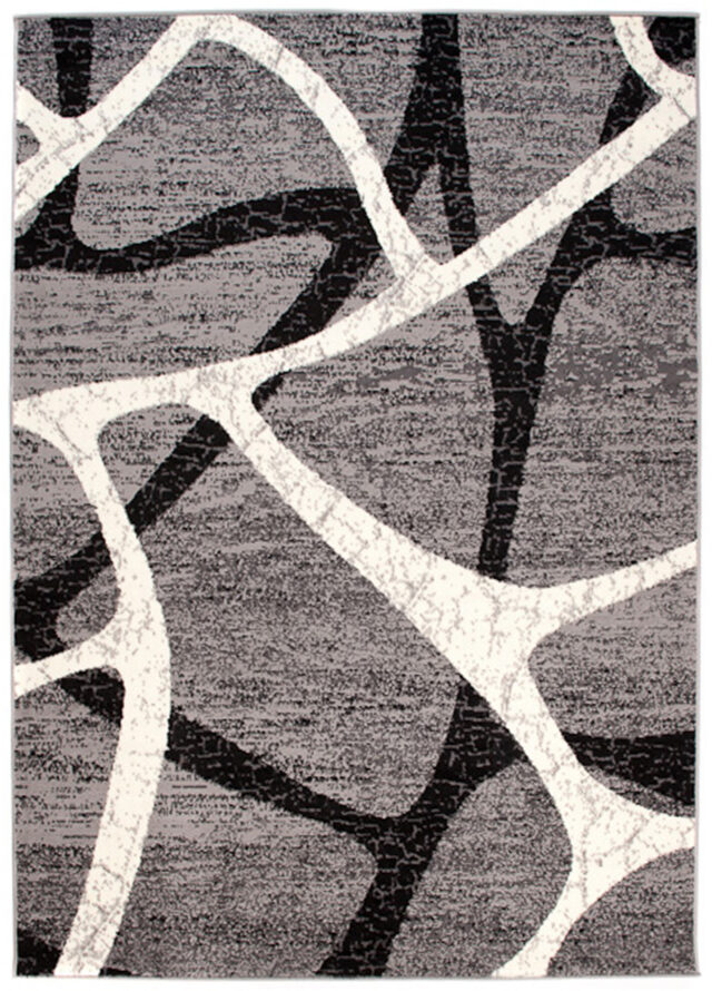 Vloerkleed Dream Grijs Zwart Modern Spinneweb