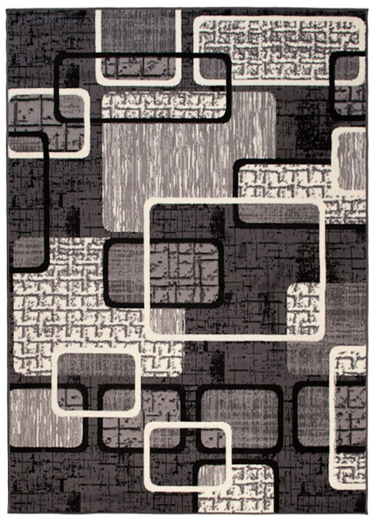 Vloerkleed Dream Grijs Zwart Geometrisch Rechthoeken