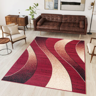 Vloerkleed Dream Modern Rood Beige Golven