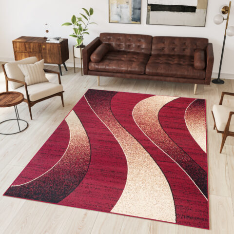 Vloerkleed Dream Modern Rood Beige Golven