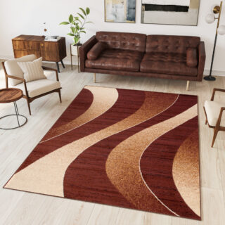 Vloerkleed Dream Modern Donkerbruin Crème Golven