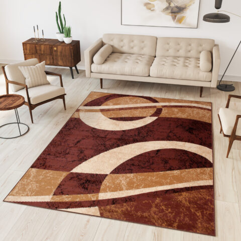 Vloerkleed Dream Geometrisch Bruin Beige Cirkels