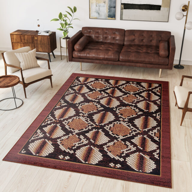 Vloerkleed Dream Bruin Zwart Dierenprint Slang