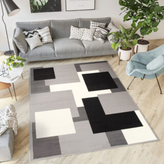 Vloerkleed Dream Grijs Geometrisch Vierkanten