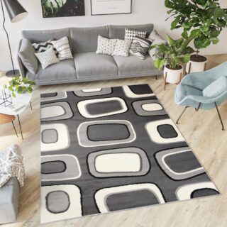 Vloerkleed Dream Grijs Creme Geometrisch Rechthoeken
